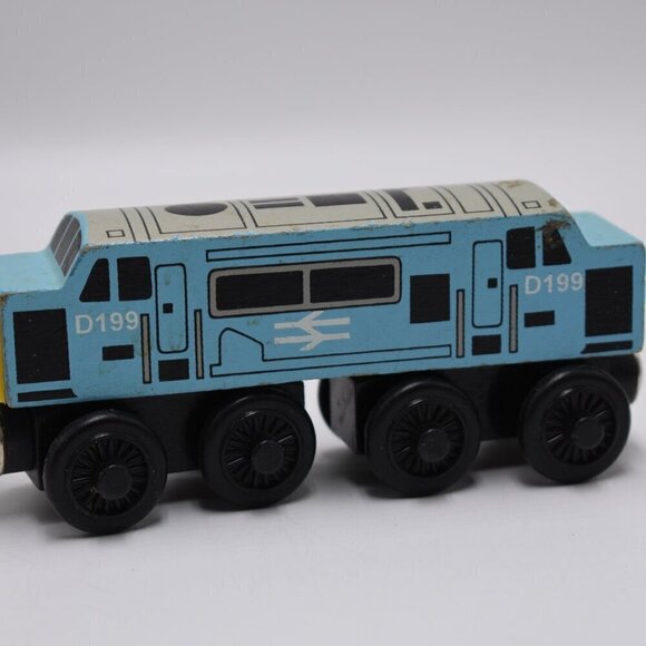 Thomas & Friends Wooden Railway 1997 Diesel D199 Spamcan Train Engine Blue - Picture 4 of 8